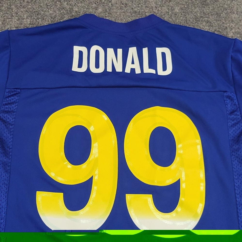 Los Angeles Rams Aaron Donald #99 NFL Team Apparel Blue Jersey Men's Size Medium - Picture 11 of 14